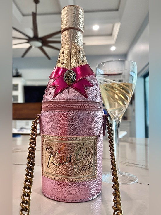 Kurt Geiger Handbags - Kurt Geiger Champagne Bottle Crossbody Purse Pinks & Gold PU Leather/Dust BagNWT